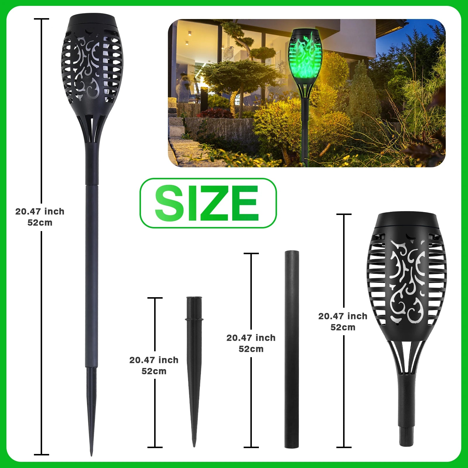 Flickering Solar Flame Outdoor Light