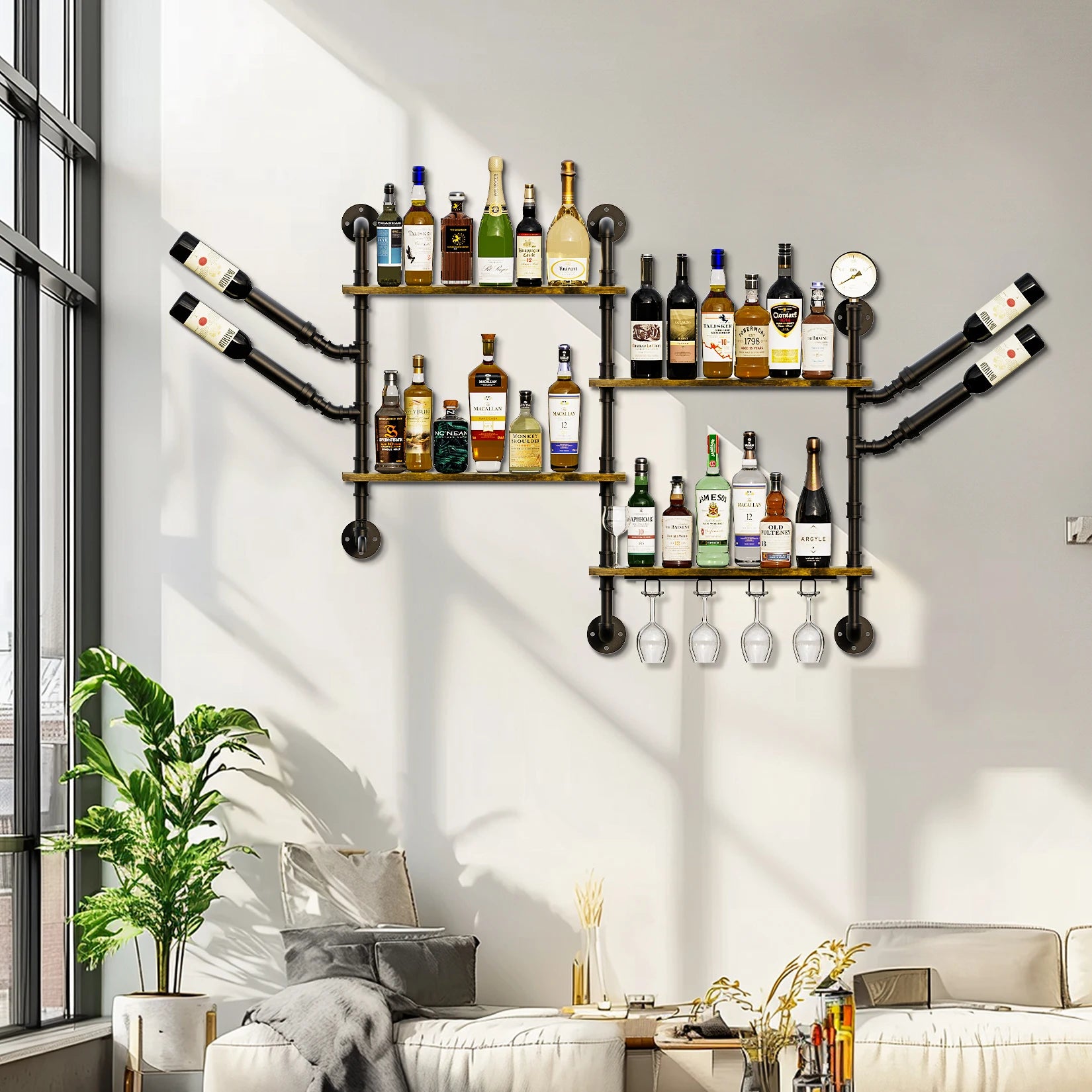 Pipe Bar Liquor Shelf