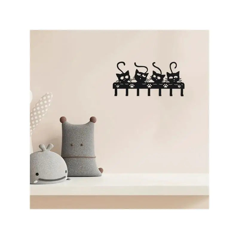 Black Cats Wall-Mounted Utility Hooks